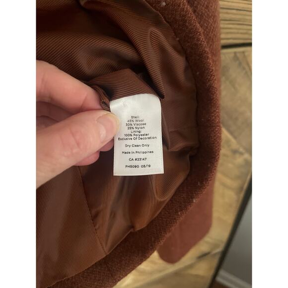 Talbots Wool Blend Military Style Blazer in Rust Brown Sz 4 - Picture 5 of 6